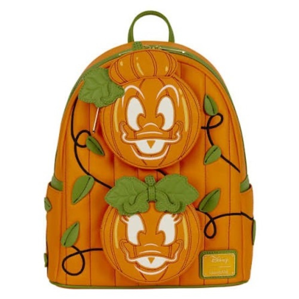 NWT Loungefly Disney Donald & Daisy Jack O Lantern Mini Backpack